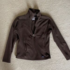 Patagonia Dark Brown Fleece Quarter Zip Jacket